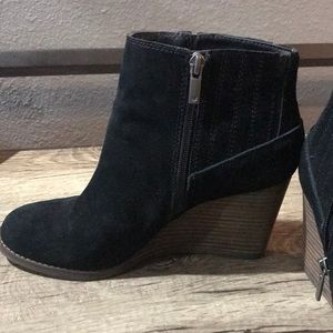 Lucky Brand Leather Bootie Wedges